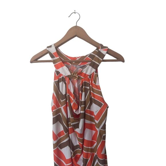 Trina Turk Geometric Halter Tunic Sleeve Cover Up Top Multicolor Size Small - Picture 2 of 9